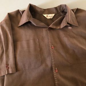 Brown, short sleeve shirt, vintage